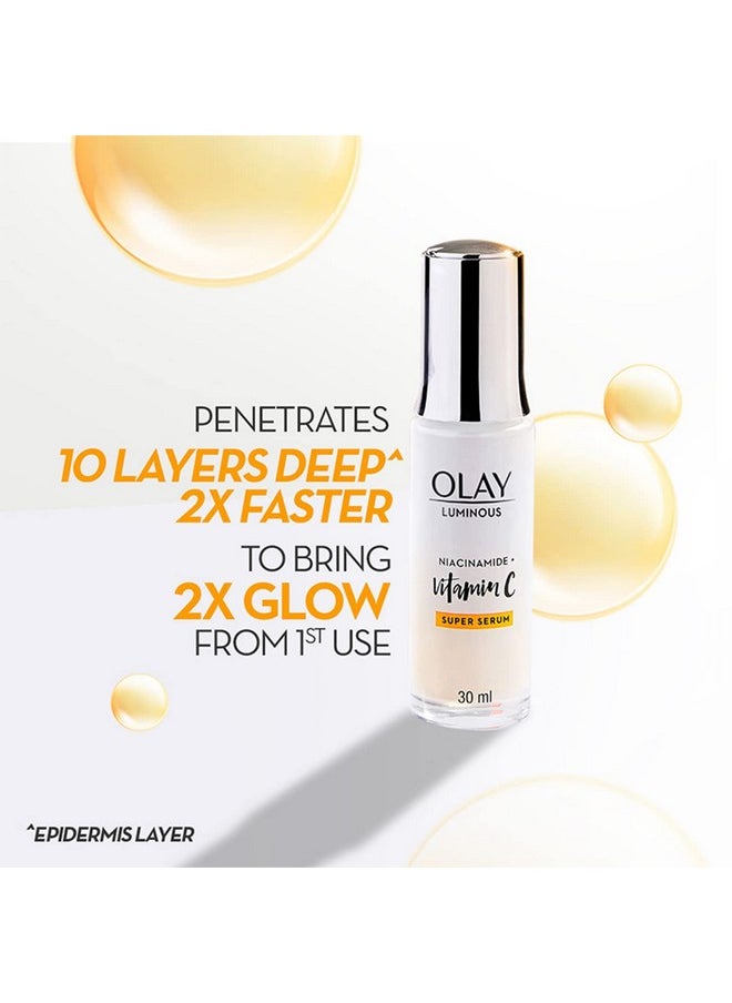 Face Serum | Clear And Even Skin | Fights Dullness And Provides Radiant Glow| Normal, Oily, Dry, Combination Skin | Paraben And Sulphate Free (30Ml, Vitamin C)