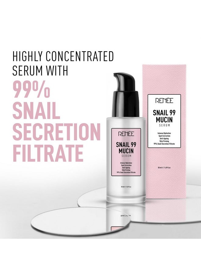 Snail 99 Mucin Serum For Face - Contains 99% Snail Secretion Filtrate & Hyaluronic Acid - Intense Hydration, Blemishes, Wrinkles & Spot Correction, Anti Ageing, Skin Firming - All Skin Types