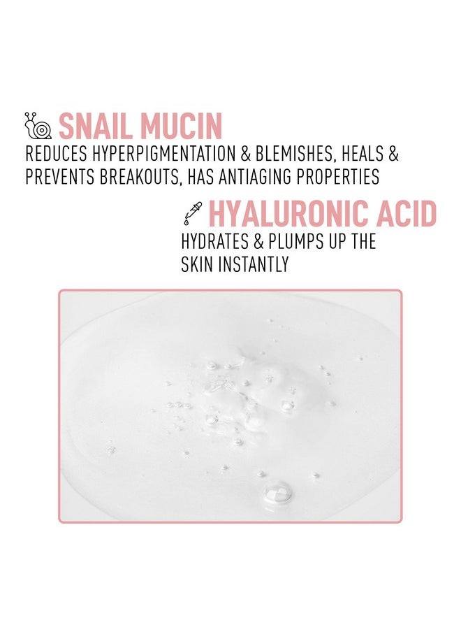 Snail 99 Mucin Serum For Face - Contains 99% Snail Secretion Filtrate & Hyaluronic Acid - Intense Hydration, Blemishes, Wrinkles & Spot Correction, Anti Ageing, Skin Firming - All Skin Types