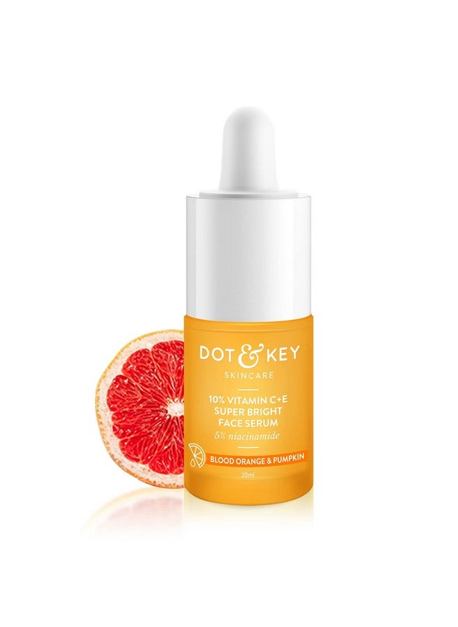 10% Vitamin C + E, 5% Niacinamide Serum | Vitamin C Serum For Glowing Skin | Fades Dark Spots | Vit C Serum With Blood Orange & Pumpkin | For Uneven & Dull Skin | For All Skin Types | 20Ml