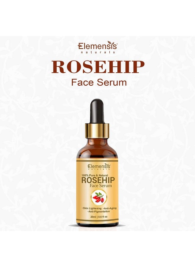 Rosehip Oil For Face Glowing & Brightening, Anti-Ageing Rosehip Serum For Face, 20Ml