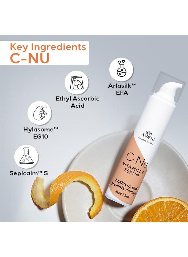 C-Nu Vitamin C Face Serum - 30Ml | Skin Rejuvenation | Hydrates & Improves Skin Texture | Vitamin C Face Serum For Radiant Glowing Skin | Lightens Hyperpigmentation & Dark Spots | All Skin Types