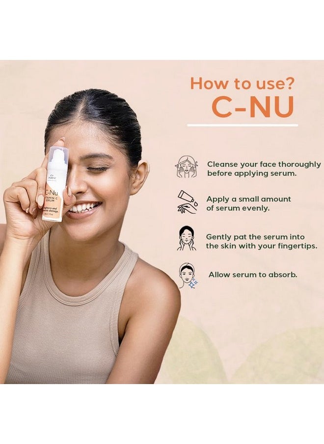 C-Nu Vitamin C Face Serum - 30Ml | Skin Rejuvenation | Hydrates & Improves Skin Texture | Vitamin C Face Serum For Radiant Glowing Skin | Lightens Hyperpigmentation & Dark Spots | All Skin Types