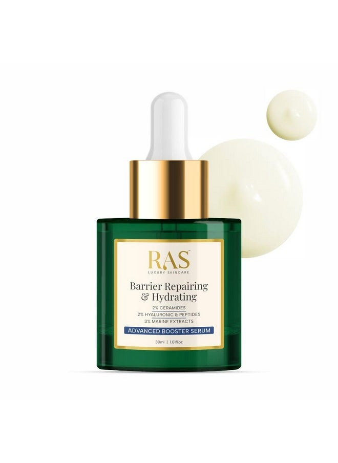 Barrier Repairing & Hydrating Advanced Booster Serum With 2% Hyaluronic Acid, 2% Ceramides, 3% Marine Extracts For Instant Hydration | Repairs Damaged Skin Barrier, 30 Ml