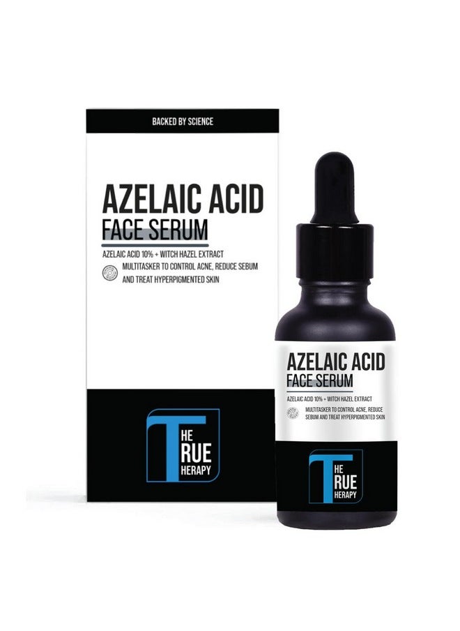 10% Azelaic Acid Face Serum With Witch Hazel Extract For Anti-Inflammatory, Cystic Acne, Rosacea, Hyperpigmentation, Reduce Redness, Excess Oil & Breakout - 30 Ml