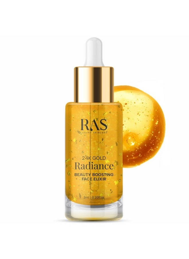 24K Gold Radiance Elixir Face Serum For Glowing Skin & Skin Brightening | Face Oil | Nourish & Repair | Reduce Wrinkles, Acne & Dark Spots | (6 Ml)