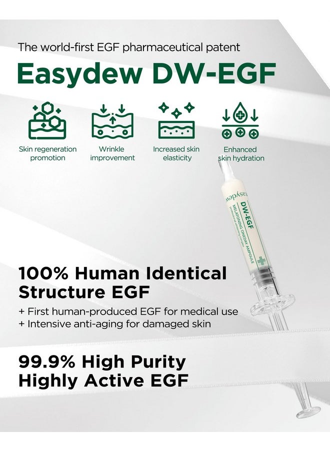 Dw-Egf Melatoning One-Day Ampoule - Dark Spot Correcting Korean Facial Serum For Uneven Skin Tone & Dull Skin With Egf, Glutathione, Niacinamide - Intensive Age-Defying Youthful Skincare, 1Ml