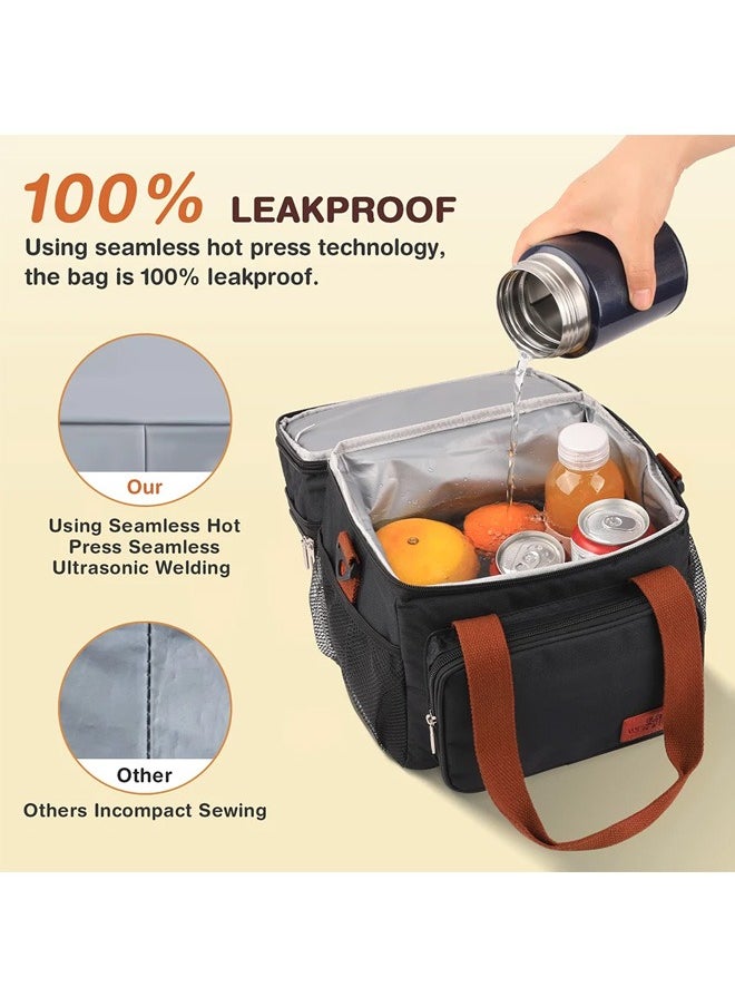 Lunch Bag, Outdoor Large Cooler Bag Insulated Handbag Reusable Waterproof Oxford Ice Refrigerated Large Capacity Oxford Cloth Lightweight Fresh-keeping for Men Women Picnic BBQ Beach Lunch