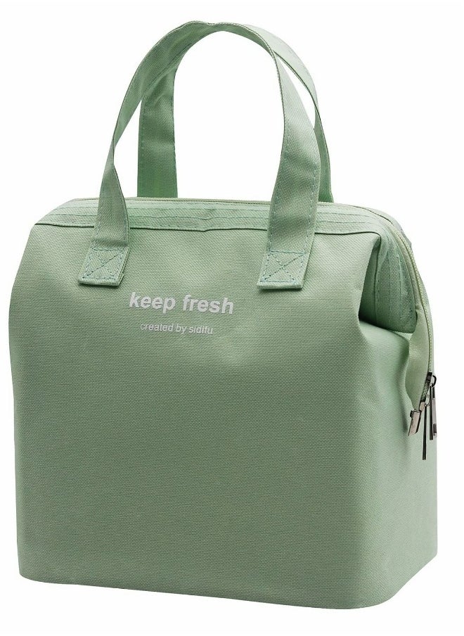 Lunch Bag Bento Bag, Thickened Thermal Insulation Refrigerated Tote Box Carrying for Students Ladies Men Picnic Work Outdoor (Light Green)