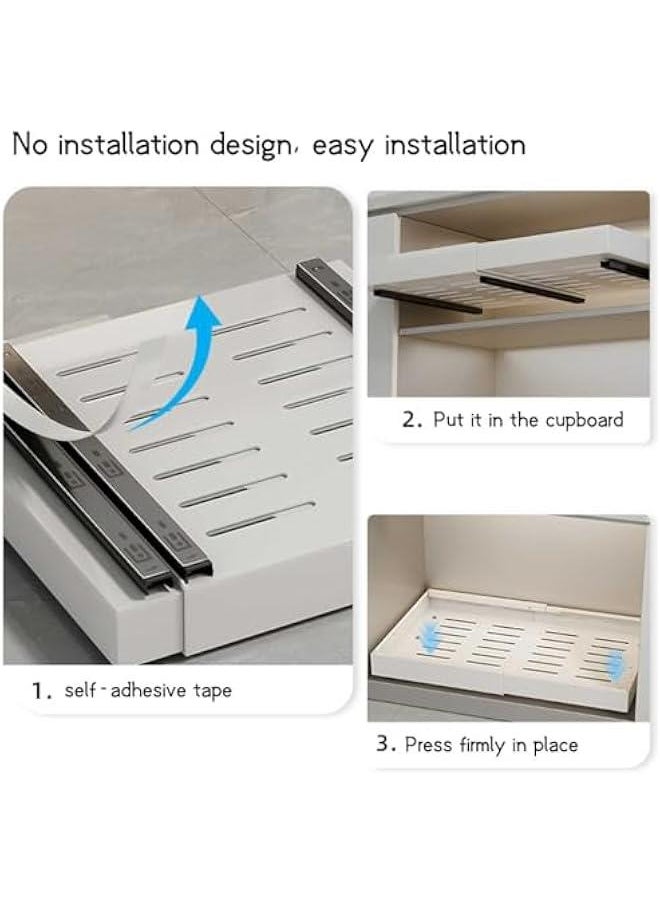 Expandable Pull-Out Cabinet Storage Drawers, Ready-To-Use Pull-Out Drawers For Kitchen Cabinets, Suitable For Kitchen Pantry Organization, Adjustable Width