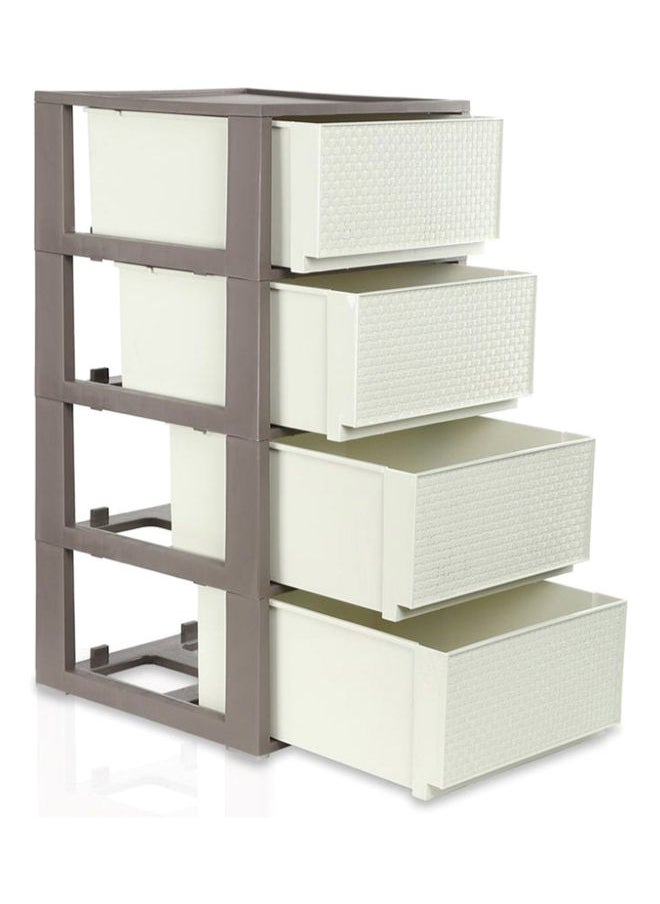 Saan 4-Tier Drawer, White & Grey