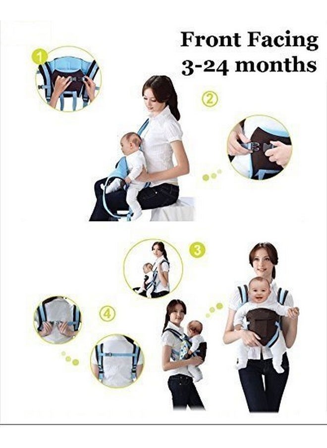 4-In-1 Adjustable Baby Carrier Cum Kangaroo Bag/Baby Carry Sling/Back/Front Carrier For Baby With Safety Belt And Buckle Straps For 0-18 Months Baby(Royal Blue), Kid