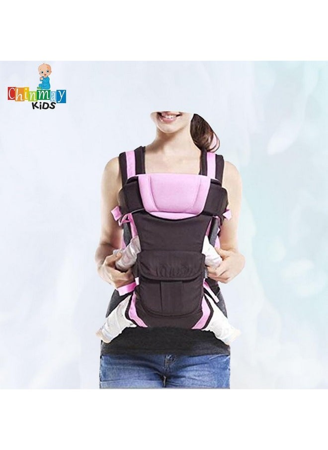 Adjustable Baby Carrier Cum Kangaroo Bag/Baby Carry Sling/Back/Front Carrier For Baby With Safety Belt And Buckle Straps For 0-18 Months Baby (Pink), Toddler