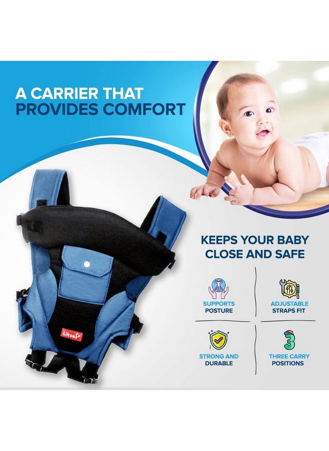 Kid Baby Carrier Bag For 3M To 2Year Baby|Kangaroo Bag With 3 Carry Positions Max Weight Up To 12 Kgs (Blue)