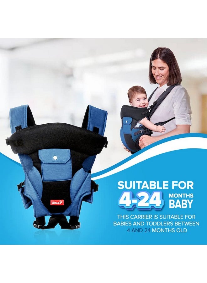 Kid Baby Carrier Bag For 3M To 2Year Baby|Kangaroo Bag With 3 Carry Positions Max Weight Up To 12 Kgs (Blue)