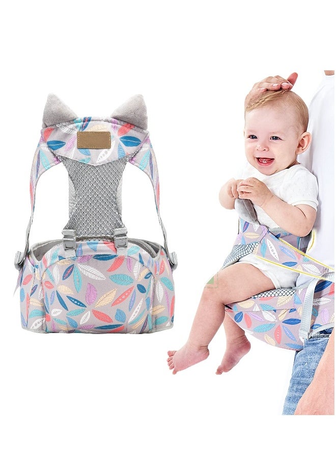 Baby Hip Carrier with Seat, Toddler Breathable Hip Carrier for Baby Child with Adjustable Long Waistbands, Safey No-Slipped Seat