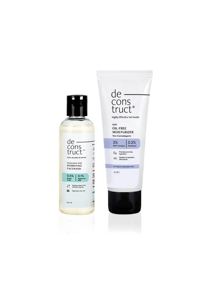 Daily Hydrating Duo - Hydrating Face Wash + Hydrating Face Moisturiser | Face Wash And Moisturizer Duo | Dry And Damaged Skin|