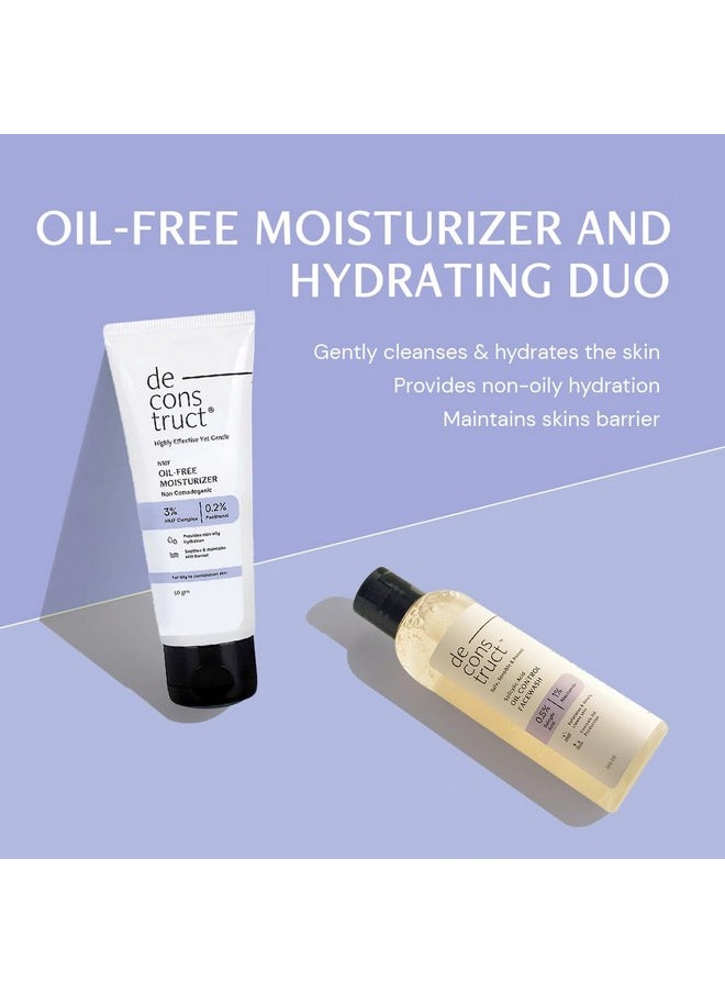 Daily Oil Free Cleanse & Hydrate Duo - Oil Control Face Wash + Oil- Free Moisturiser | Oil-Free And Hydrated Skin | Oily Acne Prone Skin