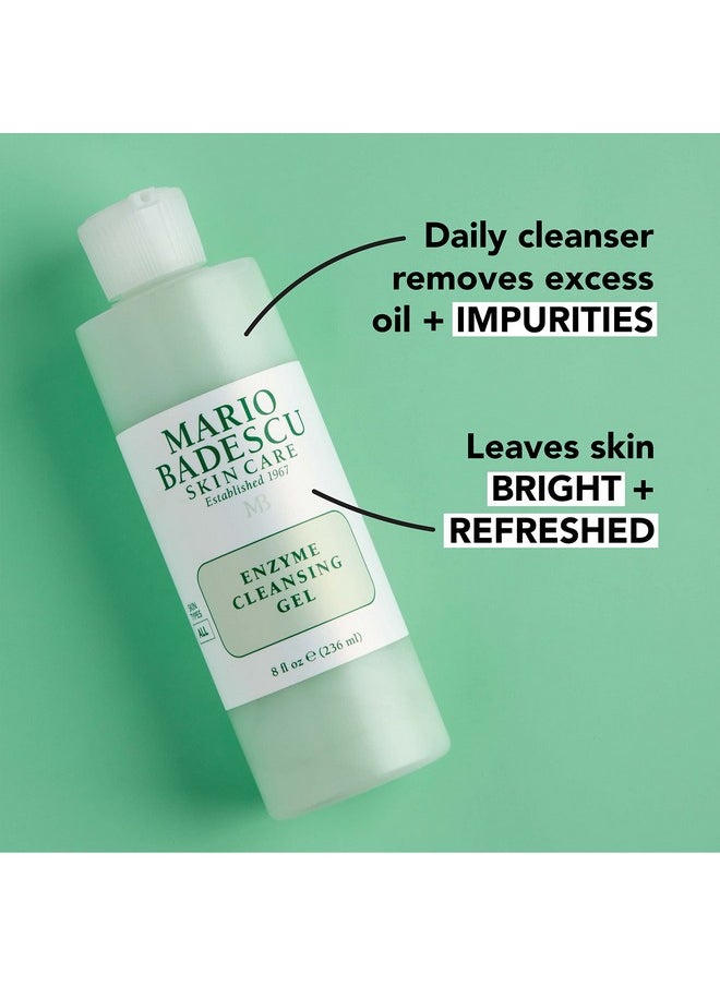 Mario Badescu Enzyme Cleansing Gel For All Skin Types, Oil-Free Face Wash With Grapefruit & Papaya Extract, Remove Excess Oil & Surface Impurities, 236Ml Suitable For Men & Women Daily Skin Care Routine