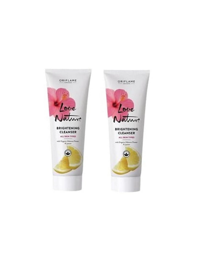 Love Nature Brightening Cleanser With Organic Hibiscus Flower And Lemon - 125 X 2 Ml - Pack Of 2Z