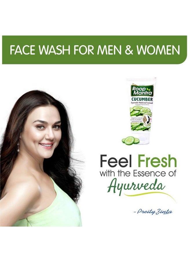 Cucumber Face Wash 50Ml, Pack Of 6 - Facewash For Glowing Skin, Face Wash For Acne & Pimples