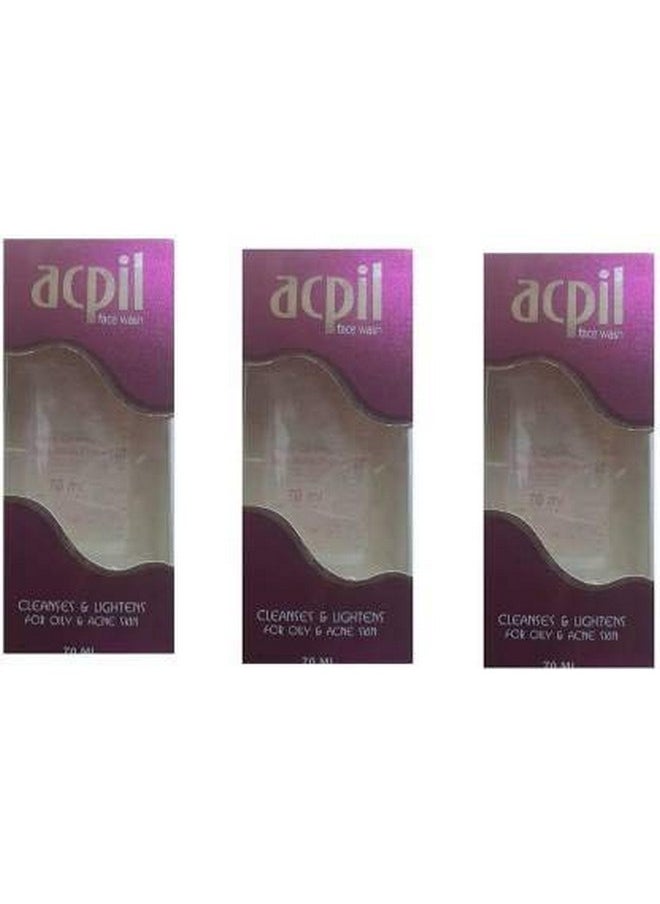 Acpil Fair Derma Face Wash For Oily & Acne Skin Face Wash - 70 Ml (Pack Of 3), White, Free