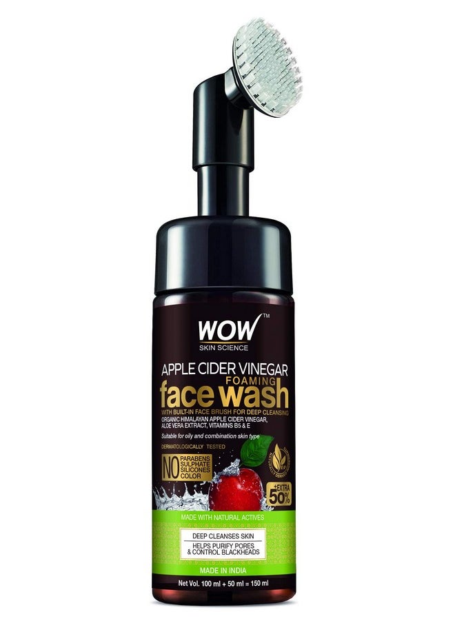 Apple Cider Vinegar Foaming Face Wash Combo Pack | Built In Brush | Refill Pack | For Oily Skin | Fresh, Clear Skin | Paraben & Sulphates Free | 350 Ml