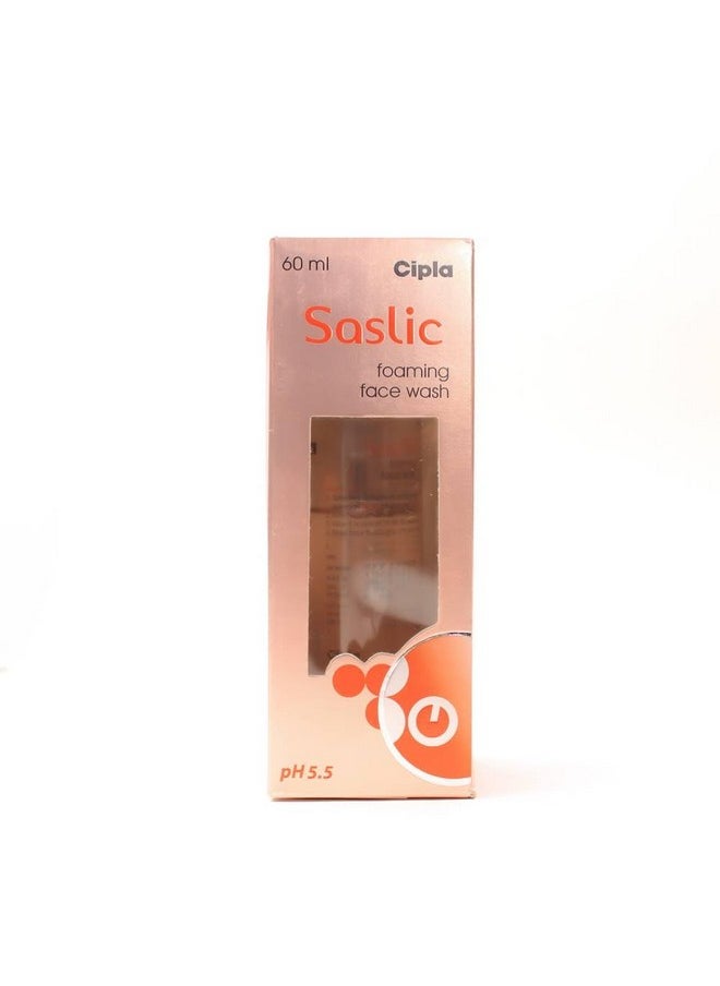 Saslic Foaming Face Wash | Ph 5.5 | Salicylic Acid | Acne Prone Skin | Oily Skin | 60Ml (Pack Of 1)