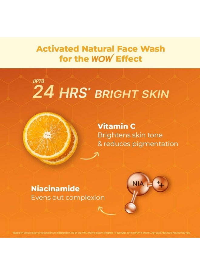 Brightening Vitamin C Foaming Face Wash - With Lemon & Orange Essential Oils - For Skin Brightening - No Parabens, Sulphate, Silicones & Color, 100 Ml