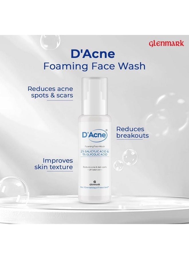 Foaming Face Wash, With 2% Salicylic Acid And 1% Glycolic Acid | Prevents Acne | Deeply Cleanses Pores | Suitable For Oily Skin, Acne-Prone Skin|60 Ml