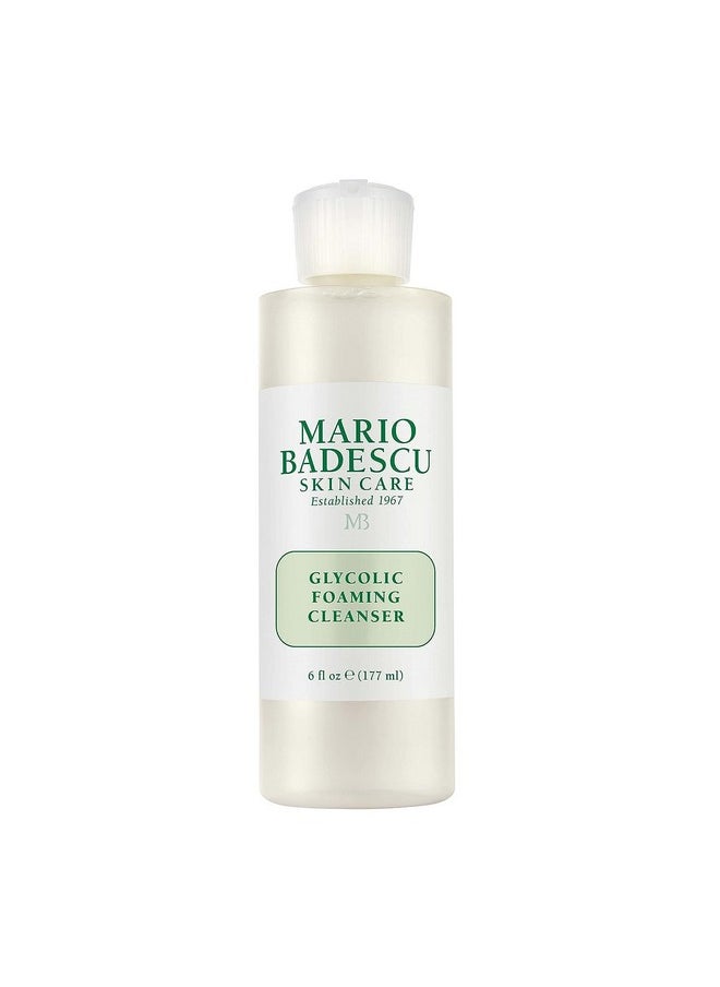 Mario Badescu Glycolic Foaming Facial Cleanser, Deep Cleansing And Hydrating Face Wash For All Skin Types With A.H.A. Foaming Exfoliant And Glycerin, 177Ml