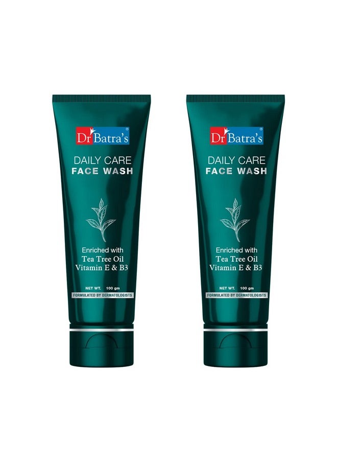 Dr. Batra'S Daily Care Face Wash, Enriched With Tea Tree Oil, Vitamin E & B3 (100 Ml, Pack Of 2)