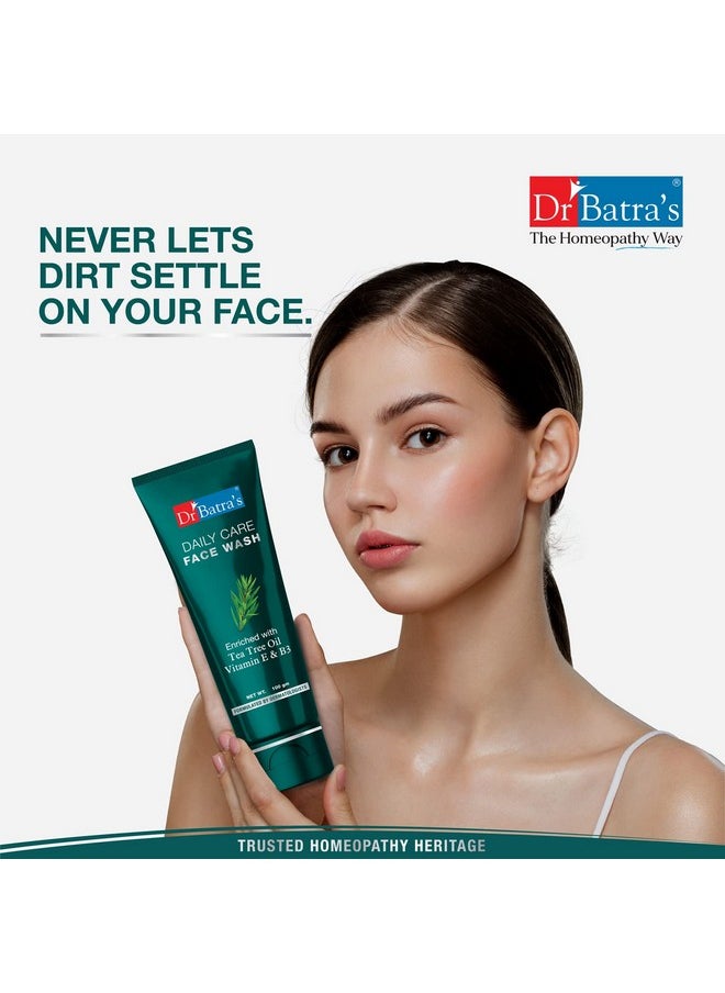 Dr. Batra'S Daily Care Face Wash, Enriched With Tea Tree Oil, Vitamin E & B3 (100 Ml, Pack Of 2)