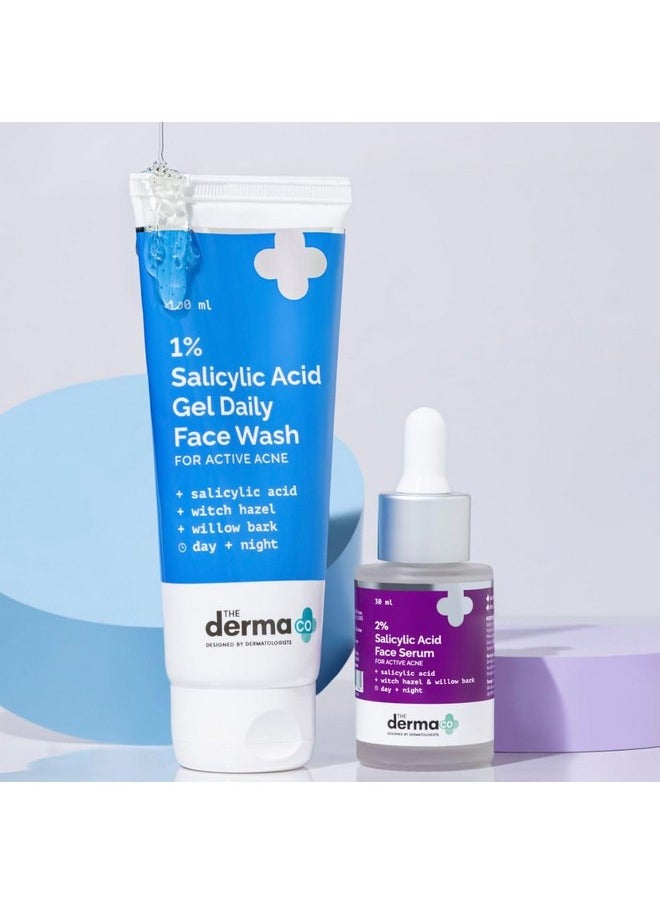 Anti-Acne Regimen Combo - 1% Salicylic Acid Gel Face Wash (100 Ml) + 2% Salicylic Acid Serum (30 Ml)