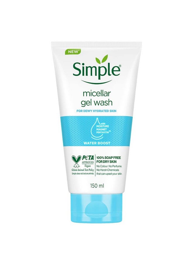 Water Boost Micellar Face Wash 150Ml For Normal To Dry Skin | 100% Soap-Free Gentle Cleanser For Women & Men