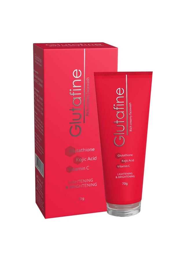 Glutafine Rich Creamy Facewash For Lightening And Brightening, 70G (Pack Of 1)