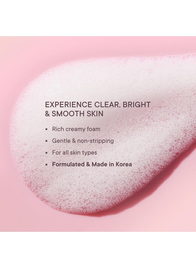 Quench Brightening Foam Cleanser With Cherry Blossom Radiance | Korean Face Wash For Glowing Skin | Removes Makeup, Dirt & Impurities | Brightens Dull Skin | Made In Korea (100Ml)