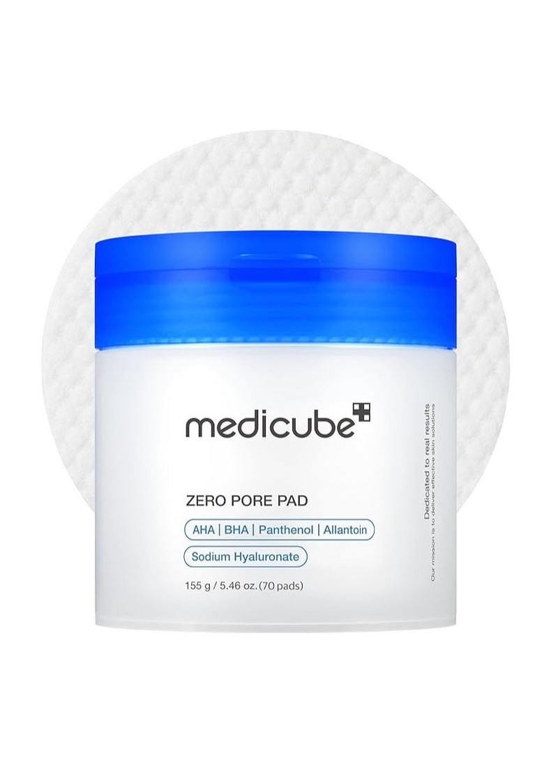 Medicube Zero Pore Pad 2.0 | 70 sheets | AHA+BHA pore + acne care | Gentle exfoliating & peeling | No sulfates & parabens