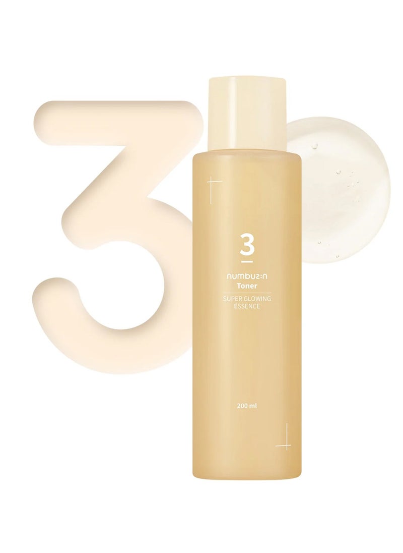 Numbuzin No.3 Super Glowing Essence Toner | Fermented Ingredients, Niacinamide, Galactomyces, glowy Skin Radiance | Korean Skin Care for Face