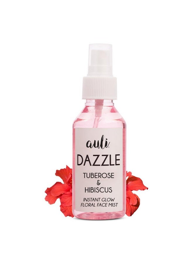 Tuberose&Hibiscus Instant Floral Face Mist&Toner|Toner For Glowing Skin|Minimize Pores,Skin Tightening,Controls Oils|Alcohol-Free|All Skin Types|Ayurvedic|Dazzle-120Ml