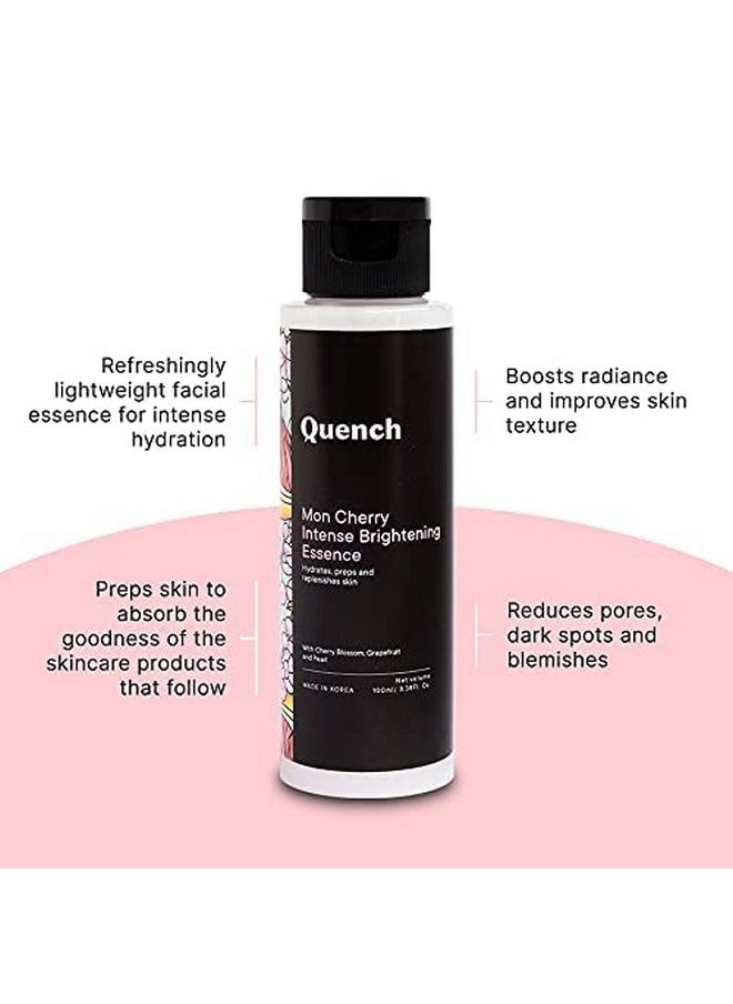 Quench Intense Brightening Face Toner With Cherry Blossom Radiance & Glycerin | Korean Essence For Glowing Skin | Preps, Hydrates & Brightens Skin |Made In Korea (100Ml)