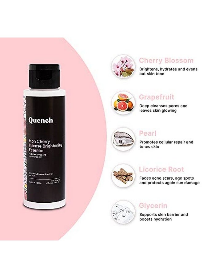 Quench Intense Brightening Face Toner With Cherry Blossom Radiance & Glycerin | Korean Essence For Glowing Skin | Preps, Hydrates & Brightens Skin |Made In Korea (100Ml)