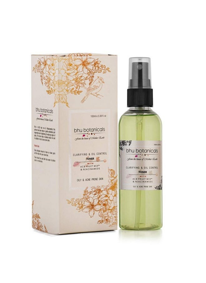 Clarifying & Oil Control Toner (With Acb Fruit Mix™ & Niacinamide) | For Oily Acne Prone Skin, 100Ml