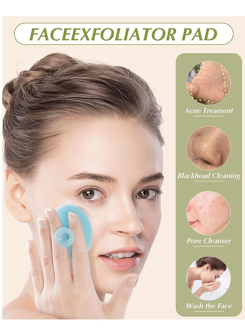 Face Scrubber, 8 PCS Silicone Face Scrubber Exfoliator for Women, Face Cleansing Brush Blackhead Acne Pore Pad for Deep Cleaning Skin Care