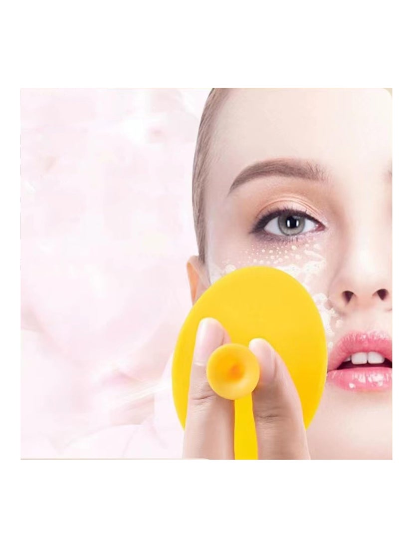 Face Scrubber, Facial Exfoliator, Face Scrub Brush, Soft Face Brush, Silicone Facial Cleansing Brush, Face Exfoliator Blackhead Acne Pore Pad Cradle Cap Face Wash Brush for Deep Cleaning Skin 4 Pack