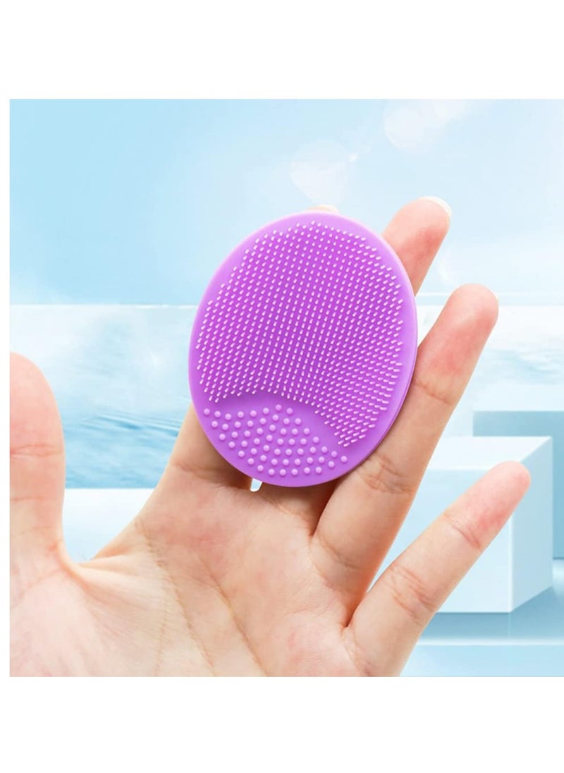 Face Scrubber, Facial Exfoliator, Face Scrub Brush, Soft Face Brush, Silicone Facial Cleansing Brush, Face Exfoliator Blackhead Acne Pore Pad Cradle Cap Face Wash Brush for Deep Cleaning Skin 4 Pack