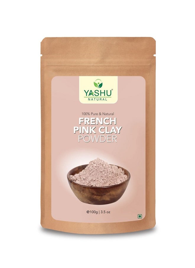 Pure & Natural French Pink Clay Face Brightening Powder | Skin Glowing Powder For Women & Men (100Gm)
