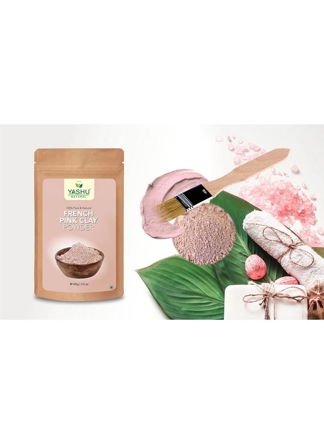 Pure & Natural French Pink Clay Face Brightening Powder | Skin Glowing Powder For Women & Men (100Gm)
