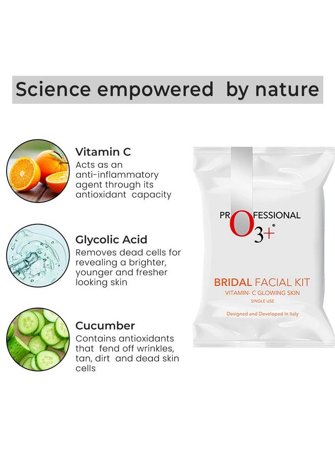 Bridal Facial Kit Vitamin C For Glowing Skin And Radiant Complexion Suitable For All Skin Types (44G+103Ml, Single Use)