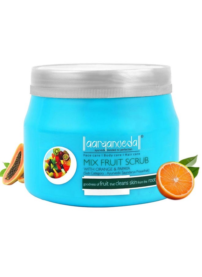 Mix Fruit Face Scrub For All Skin Types, Exfoliates Gently With Real Fruit Extracts, Removes Dead Skin Cells, Cleans Skin Deeply & Provides Healthy Glow, Skin Firming, 400 G